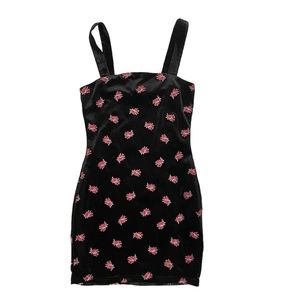 Forever 21 black body con strappy mini dress